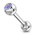 Opal Stainless Tongue Barbell Tongue 14g - 5/8" long (16mm) Purple Opal