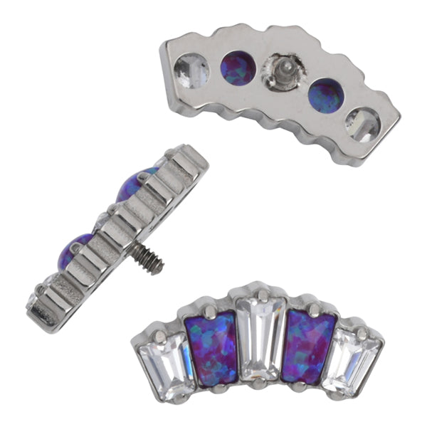 16g 5-Trapeze CZ & Opal Titanium End Replacement Parts  