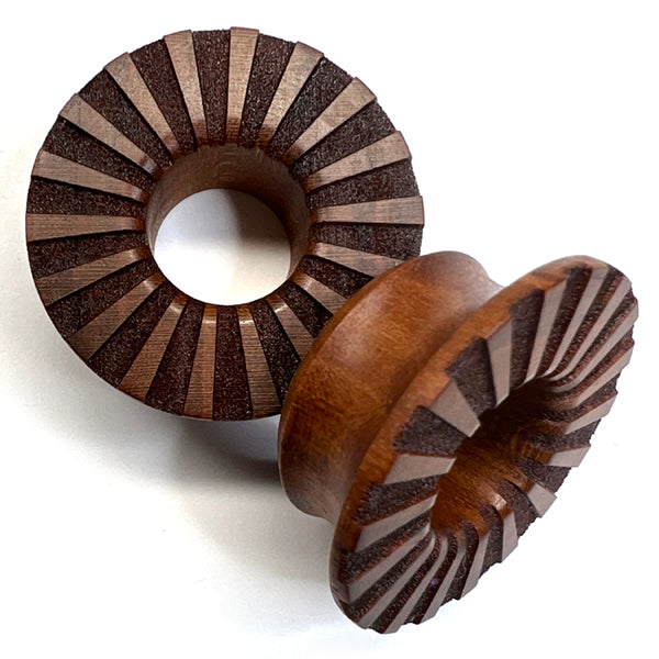 Radiant Cherry Wood Mayan Tunnels Plugs 1/2 inch (12mm) - 8mm wearable Cherry Wood