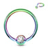 18g Rainbow Captive CZ Bead Ring Captive Bead Rings 18g - 5/16" diameter (8mm) - 3mm bead Rainbow