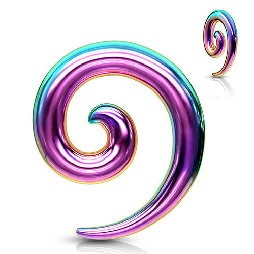 Rainbow Spirals Plugs 8 gauge (3mm) Rainbow