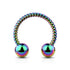 16g Rainbow Braided Circular Barbell Circular Barbells 16g - 5/16" diameter (8mm) Rainbow