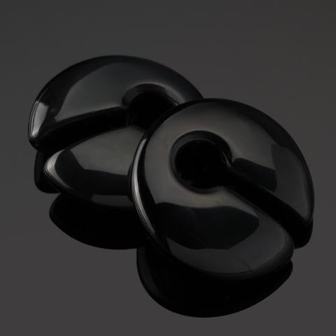 Rainbow Obsidian Keyholes by Diablo Organics Ear Weights 5/8 inch (16mm) Rainbow Obsidian