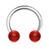 14g Acrylic Circular Barbell Circular Barbells 14g - 5/16" diameter (8mm) - 4mm balls Red