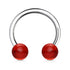 16g Acrylic Circular Barbell Circular Barbells 16g - 5/16" diameter (8mm) - 3mm balls Red