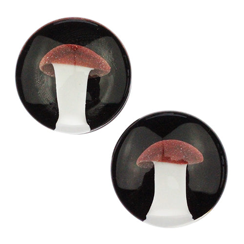 Mushroom Plugs by Glasswear Studios Plugs 7/8 inch (22mm) Red Amanita