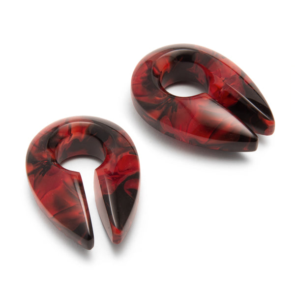 Power Keyholes by Gorilla Glass Ear Weights 1/2 inch (12.7mm) Red Black
