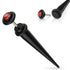 Acrylic CZ Fake Tapers Fake Plugs 16g - 1/4" long (6mm) Black / Red CZ