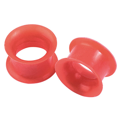 Red Thin-Wall Silicone Tunnels Plugs 0 gauge (8mm) Red