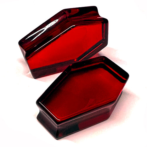 Red Glass Coffin Plugs Plugs 5/8 inch (16mm) Red