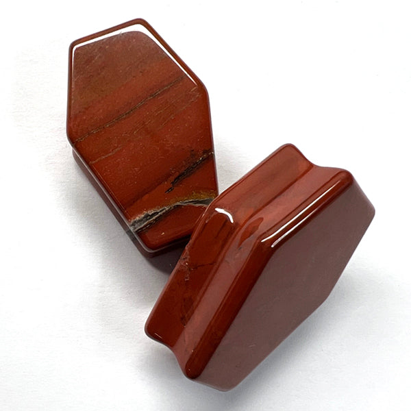 Red Jasper Coffin Plugs Plugs 5/8 inch (16mm) Red Jasper