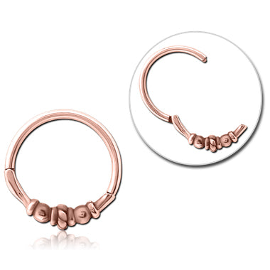 Rope & Bali Rose Gold Hinged Segment Ring Hinged Rings 16g - 5/16" diameter (8mm) Rose Gold