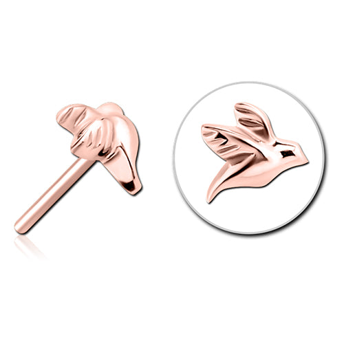 Bird Rose Gold Threadless End Replacement Parts 6.2x6.7mm Rose Gold