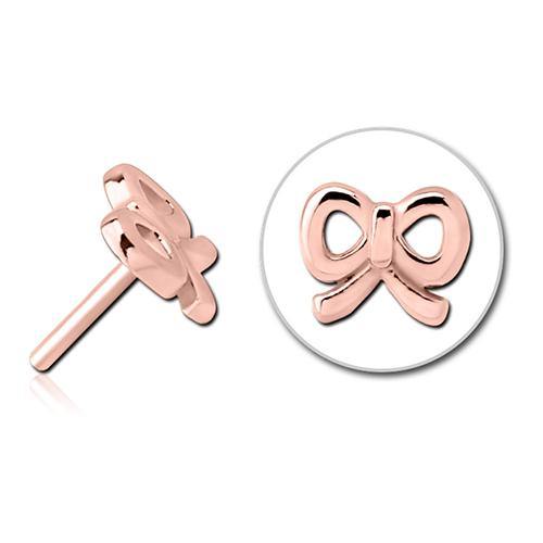 Bow Rose Gold Threadless End Replacement Parts 5.7x6.8mm Rose Gold