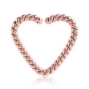 Braided Rose Gold Heart Continuous Ring Continuous Rings 16g - 3/8" diameter (10mm) Rose Gold