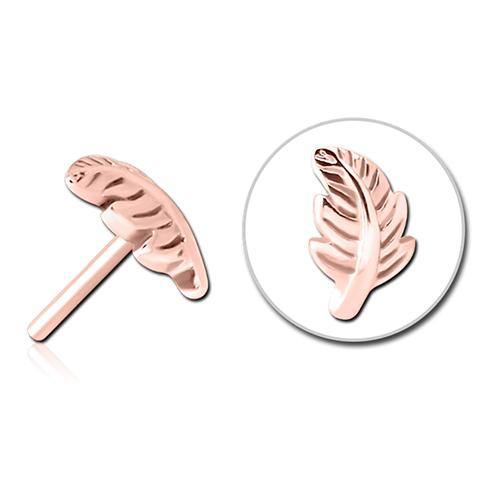 Feather Rose Gold Threadless End Replacement Parts 4.5x8mm Rose Gold