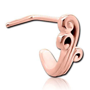 Fountain Rose Gold L-Bend Nose Hoop Nose 20g - 1/4" wearable (6.5mm) Rose Gold