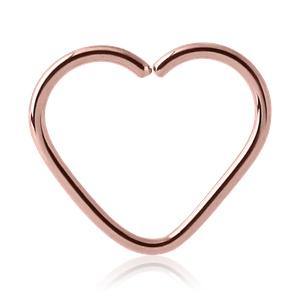 Heart Shaped Rose Gold Continuous Ring Continuous Rings 16g - 3/8" diameter (10mm) Rose Gold