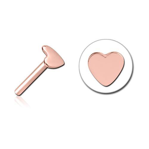 Heart Rose Gold Threadless End Replacement Parts 2.2x2.6mm Rose Gold