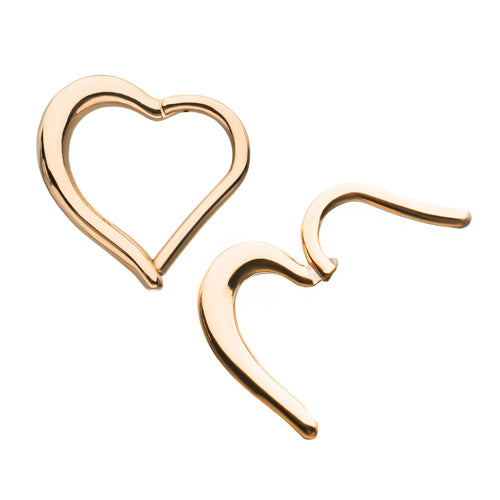 Heart Rose Gold Hinged Ring Hinged Rings 16g - 5/16