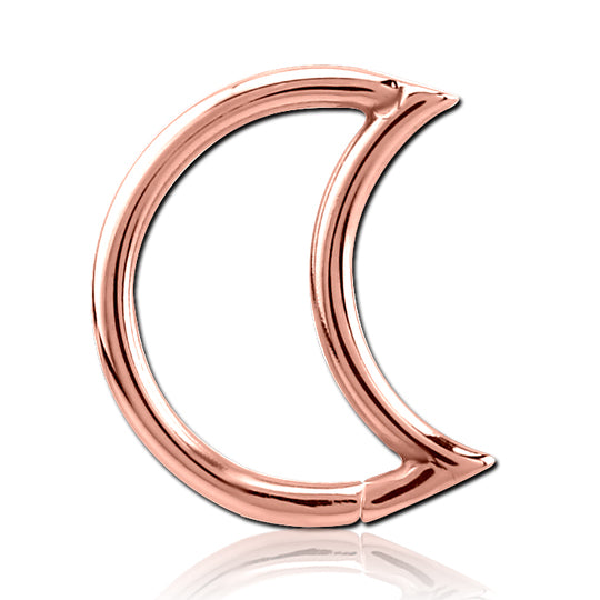 Moon Shaped Rose Gold Continuous Ring Continuous Rings 16g - 3/8" diameter (10mm) Rose Gold
