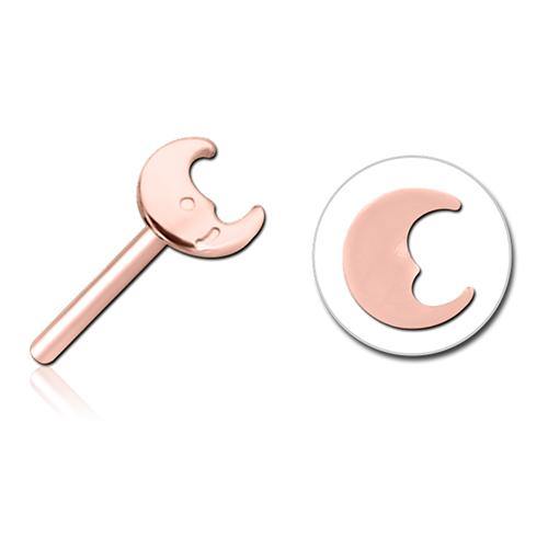 Moon Rose Gold Threadless End Replacement Parts 3.4x3.8mm Rose Gold