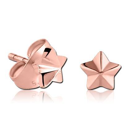 Nautical Star Rose Gold Stud Earrings Earrings 20 gauge Rose Gold Plated