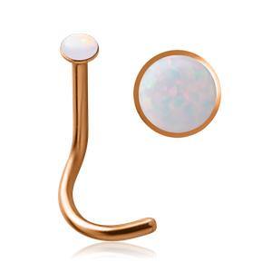 Rose Gold Plated Opal Nostril Screw - Tulsa Body Jewelry