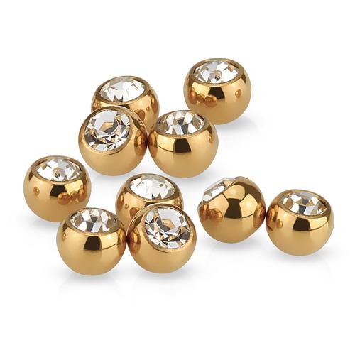 14g Rose Gold Replacement CZ Balls (2-Pack) Replacement Parts 14g - 3mm diameter Rose Gold