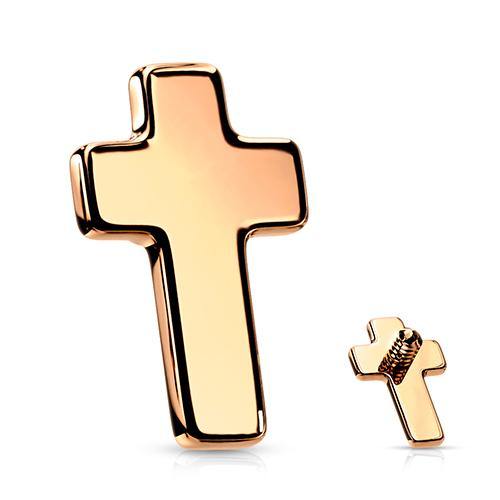 14g Cross Rose Gold End Replacement Parts 14 gauge  - 4x6mm Rose Gold