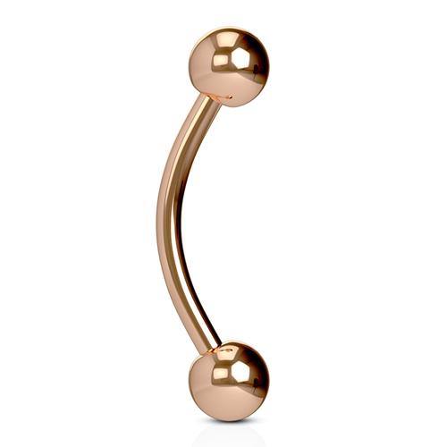 14g Rose Gold Curved Barbell Curved Barbells 14g - 5/16" long (8mm) - 3mm balls Rose Gold Plated