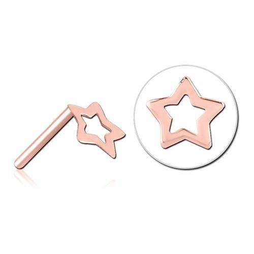Star Outline Rose Gold Threadless End Replacement Parts 4.8x5mm Rose Gold