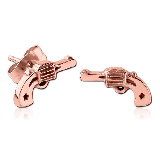 Revolver Rose Gold Stud Earrings Earrings 20 gauge Rose Gold Plated