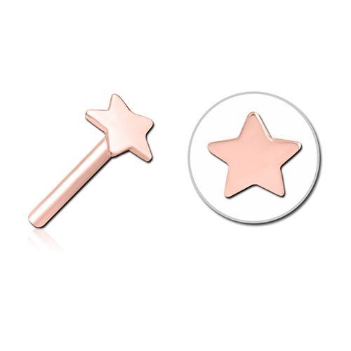 Star Rose Gold Threadless End Replacement Parts 3.1x3.4mm Rose Gold