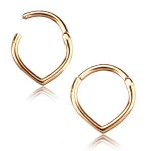 V-Shaped Hinged Segment Ring Hinged Rings 16g - 5/16" diameter (8mm) Rose Gold