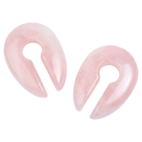 Rose Quartz Keyhole Ear Weights Ear Weights 2 gauge (6mm) Rose Quartz