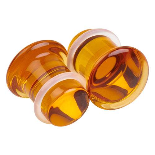 Amber Glass Single Flare Plugs Plugs 8 gauge (3mm) Amber