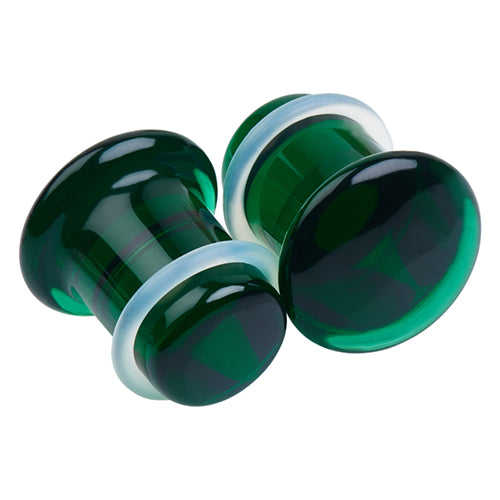Emerald Glass Single Flare Plugs Plugs 8 gauge (3mm) Emerald