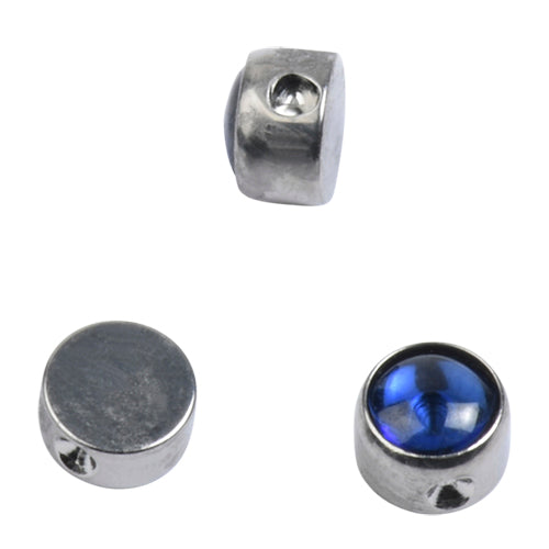 Titanium Gemstone Disc Replacement Bead Replacement Parts 4mm diameter Synthetic Sapphire