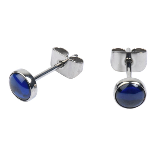 Sapphire Titanium Stud Earrings Earrings 20 gauge Synthetic Sapphire