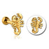 Scorpion Gold Cartilage Barbell Cartilage 16g - 1/4" long (6mm) Gold