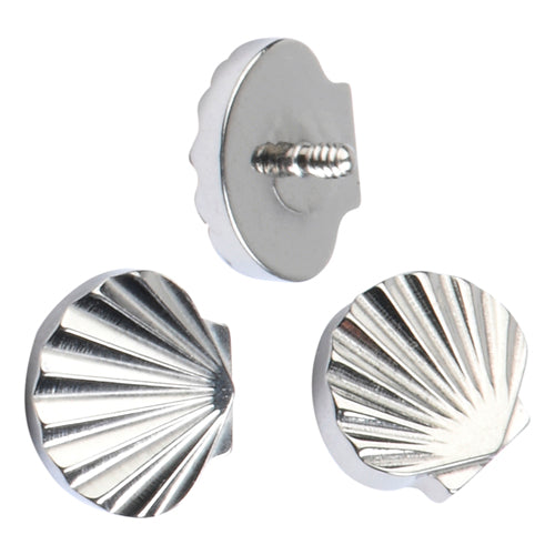 14g Seashell Titanium End Replacement Parts 14 gauge - 6x5mm seashell High Polish (silver)