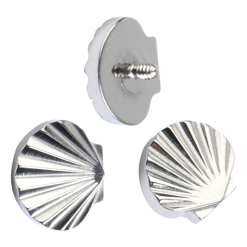 16g Seashell Titanium End Replacement Parts 16 gauge - 6x5mm seashell High Polish (silver)