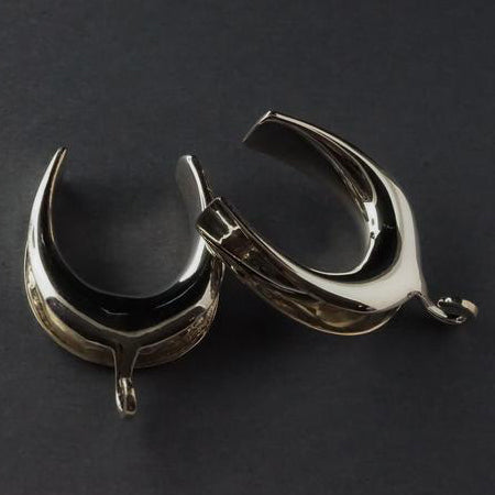 Silver Saddle Spreader Hooks by Diablo Organics Ear Weights 1/2 inch (12.5mm) .925 Sterling Silver