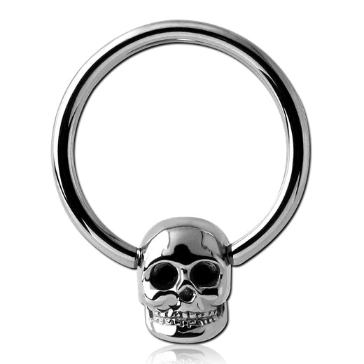 16g Stainless Captive Skull Bead Ring Captive Bead Rings 16g - 15/32" diameter (12mm) Stainless Steel