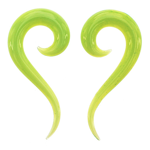 Tail Spiral Shapes by Glasswear Studios Plugs 8 gauge (3mm) Slime