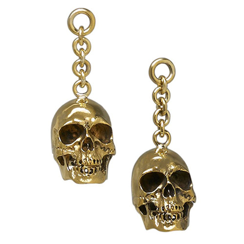 Cranio Pendants by Diablo Organics Ear Weights Small Yellow Brass