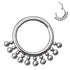 Stacked Bead Titanium Hinged Ring Hinged Rings 16g - 5/16" diameter (8mm) High Polish (silver)