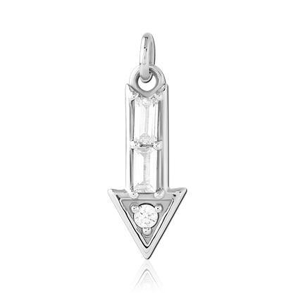 Stainless Arrow CZ Charm Replacement Parts 16.7x7mm Clear CZ