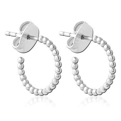 Beaded Hoop Stainless Stud Earrings Earrings 20 gauge Stainless Steel